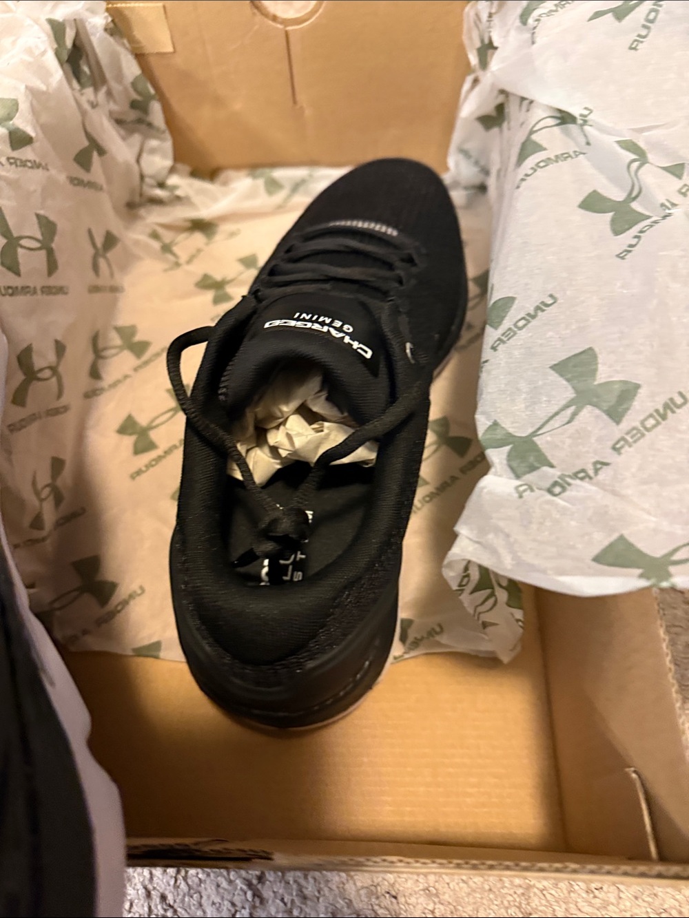 Under Armour Black and White Men's Athletic Sneakers - Picture 3 of 6